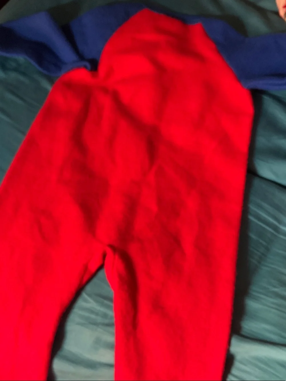 OshKosh B'gosh Red and Blue Fleece Footed One-Piece
